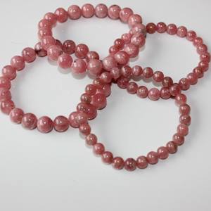 Pulsera de diseñador de estilo bohemio de cuarzo fresa, cuentas redondas estirables con piedra de cristal curativa Natural para mujer - Product Image 6