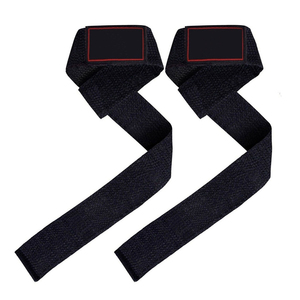 Sangles de poignet pour haltérophilie, musculation, powerlifting, crossfit, soutien de la préhension, soulevés de terre, squats, tractions, noir - Product Image 2
