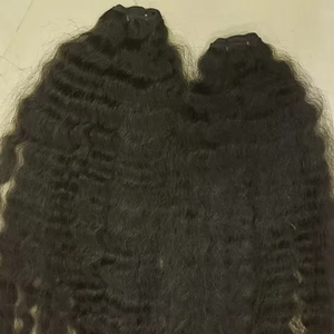 Cabello Humano Virgen Remy de Templo Indio, Trama Doble a Máquina, Liso Sedoso y Ondulado, Apto para Decoloración, Directo de Fábrica India - Product Image 1