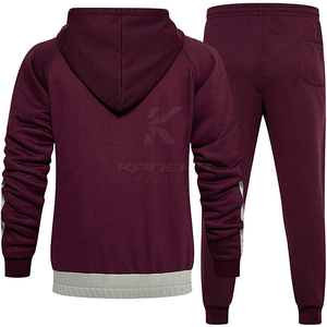 Low MOQ Winter Hooded Casual Men Fleece Tracksuit 100% Cotton Breathable Eco-Friendly Lightweight - Product Image 3