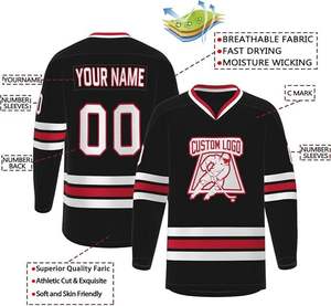 Jersey de Hockey sobre Hielo Personalizado, Azul Marino, Camuflaje, Negro, Morado, Diseño Gráfico, Nombre y Número Cosidos Personalizados, Uniforme Deportivo de Equipo - Product Image 6