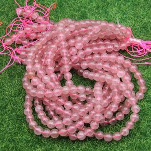 Perles de pierres précieuses en quartz de fraise naturel, pierres précieuses en vrac, perles rondes en cristal pour la fabrication de bijoux, perles de 5 mm, brin de 15 pouces - Product Image 5