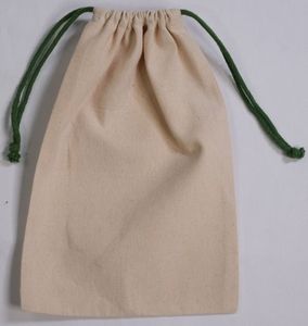 Customizable 100% Organic Cotton <b>Drawstring</b> Storage <b>Pouch</b> Bags 100 Piece Beige Recyclable Linen Medium Size Promotional Gift Bag - Product Image 1