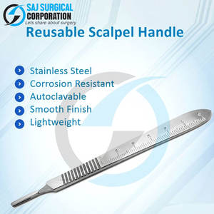 Poignée de scalpel d'équipement médical haute performance Source d'alimentation manuelle en acier inoxydable de qualité supérieure - Product Image 3