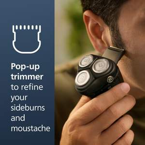 Afeitadora Eléctrica Recargable Húmeda/Seca, Recortadora de Triple Cuchilla, Afeitadora Rotatoria Inalámbrica, Impermeable IPX7, Bolsa de Almacenamiento de Repuesto - Product Image 5