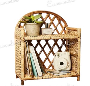 Handmade Eco-Friendly Bamboo Rattan Wicker <b>Book</b> <b>Shelf</b> 2 Tier <b>Book</b> Case Rack <b>for</b> Living Room Furniture - Product Image 4
