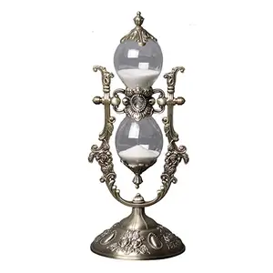 High quality silver plated metal Time Hourglass Decoration Ornaments Creative Metal Glass Hour Meter for Home Decor Gift