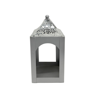 Modern Iron Lantern Silver Colour With <b>Mirror</b> <b>Mosaic</b> American Style Candle Lantern for Home Decoration Handmade - Product Image 1