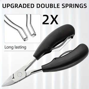 Ensemble professionnel de 5 coupe-ongles robustes pour ongles incarnés et épais, en acier inoxydable, lame concave, design incurvé, style moderne - Product Image 5