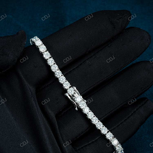 Probador de diamantes Pass de alta calidad, Plata de Ley 925, 4mm, 7 pulgadas, pulsera de tenis de moissanita, EE. UU., regalo de boda de moda de lujo - Product Image 3