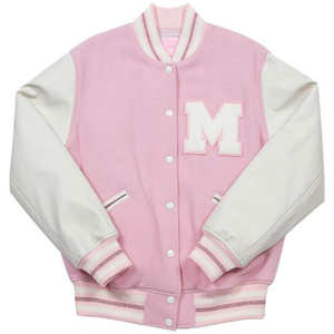 Veste de survêtement urbaine à manches en cuir, en laine, col côtelé, fermeture à boutons pression, vêtements d'extérieur pour le quotidien, le collège, OEM ODM, fabrication en usine - Product Image 5