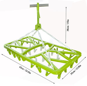 Séchoir à linge pliable avec pinces à linge, séchoir à linge suspendu, 32 pinces, séchoir à linge, 32 chevilles, séchoir à linge - Product Image 4