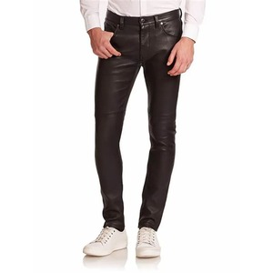 Pantalon en cuir pour femmes de haute qualité coupe régulière jambe droite pleine longueur hiver Streetwear avec taille haute caractéristiques écologiques - Product Image 4