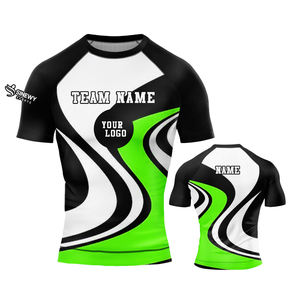 Nouveaux designs imprimés sur mesure demi-manchon Compression Rash Guard pour MMA-tissu polyester/nylon à séchage rapide - Product Image 4