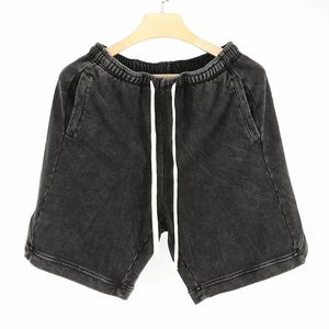 Nueva llegada pantalones cortos hombres Casual Jogger sudor Vintage ácido lavado pantalones cortos - Product Image 5