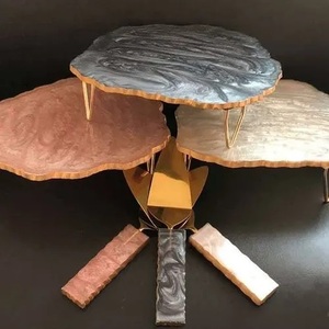 Atractiva Tabla de Pizza Rectangular de Madera con Acabado de Resina, Nuevo Modelo Elegante TQC 7155, Servidor de Pizza con Mango Plegable, Apto para Microondas - Product Image 4