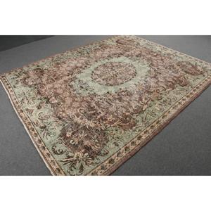 7x9.1 ft Vintage Rug, <b>Brown</b> Oriental Turkish Rug <b>Wool</b> - Product Image 4