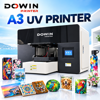 Printer UV Flatbed Komersial Multifungsi A3 300x400mm Sistem Pengadukan Tinta Printhead Tunggal/Ganda untuk Pencetakan Produk Kustom