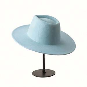 Chapeau Fedora en feutre de laine australienne de haute qualité, 100% laine, hiver, bord large plat de 9,5 cm, style cowboy - Product Image 5