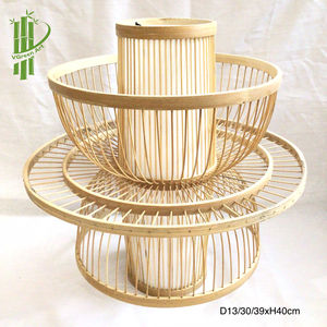 Hermosa lámpara de bambú decorativa de estilo tradicional con patrón artesanal - Product Image 2