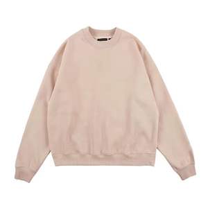 Sweatshirts d'hiver pour hommes en gros, broderie personnalisée, molleton en tissu éponge français 320g, épaules tombantes, unisexe, surdimensionné, col rond, anti-boulochage - Product Image 3