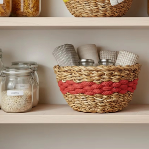 Seagrass Jute Bol Rouge Naturel Vaisselle Repas Présentation Décor Écologique En Gros Produits Vietnamiens - Product Image 4