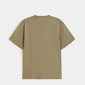 เสื้อยืดคอกลมแขนสั้นสำหรับผู้ชายผ้าถักมีน้ำหนักออกแบบให้มีการพิมพ์สกรีน - Product Image 1