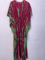 Belle décontractée cravate teinture caftan crêpe robe confortable bohème audacieux deux tons cravate teinture caftan robe main Poncho robe pour les femmes