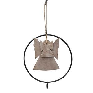 Decoración de árbol de Navidad, ornamento colgante de Ángel de Navidad hecho a mano, personalizado, oro de hierro, acabado antiguo - Product Image 4