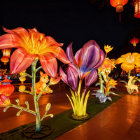 Chinesisches Laternenfest Halloween Blumenförmige Seidenlaternen für Lichtshows