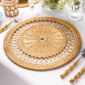 Hot Design of Rattan Table <b>Placemat</b> in Round Rattan <b>Placemats</b> Wicker Natural <b>Woven</b> <b>Placemat</b> Wholesale - Product Image 3