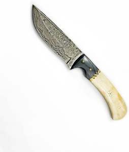 Couteau de chasse et de camping artisanal de qualité industrielle en Damas avec étui en cuir, multifonctionnel, garantie de 3 ans, support OEM - Product Image 2