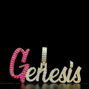 Pendentif Moissanite au design simple de 2 pouces avec diamant bicolore personnalisé S925 9K 10K 14K 18K Pendentif en or avec nom Style hip-hop - Product Image 1