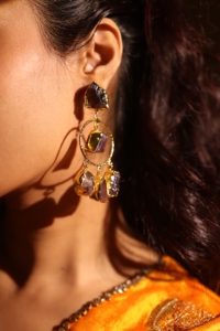 Pendientes de Lágrima Geométricos de Amatista, Chapados en Oro de 18K, Estilo Bohemia, para Mujer - Product Image 4