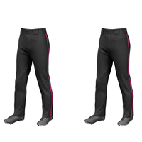 Pantalones de Béisbol de Alta Calidad para Hombre, Talla Grande, Negros con Forro Rojo, Cierre de Botones, Secado Rápido y Transpirables, Pantalones de Equipo para Adultos