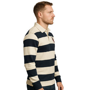 Rugby de lona sólida personalizada para camisa de manga larga de peso pesado gótico Retro Vintage Preppy Heritage Style hombres Streetwear secado rápido - Product Image 4