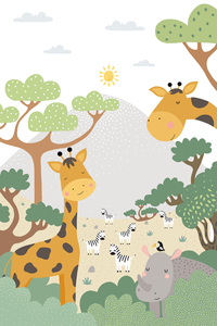 Made In Germany - Home Decor Canvas Picture Jungle <b>Nursery</b> - Wall Mural In Green And Brown - Canvas Picture On Stretcher Frame - Product Image 5