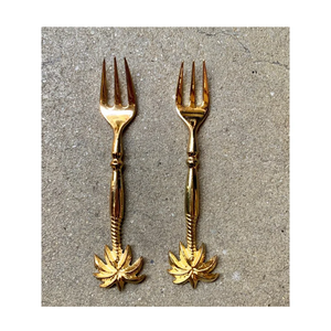 Fourchette en laiton cuillère Fruits salade artisanat 4 pièces manche court ensemble de couverts fabrication prix le plus bas - Product Image 6