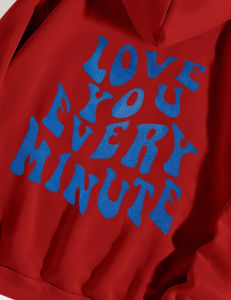 Sweat-shirt à col roulé, zippé, court, à capuche pour femme avec impression 3D en relief et manches longues à lettres imprimées - Product Image 3