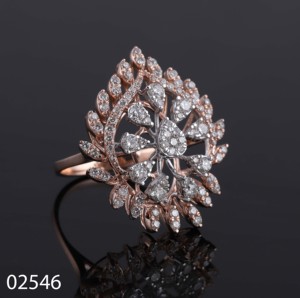 Classic Cut VVS Lab Grown Diamond Wildflower Whisper Engagement Ring Women Rose Gold 14k Gold Plated for Certified Brilliant Cut - Product Image 1