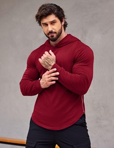 Sweat-shirt de sport à manches longues pour homme, vêtement d'entraînement ajusté pour la musculation, style actif de rue - Product Image 1