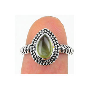 Anillos de Plata de Ley 925, piedras preciosas de Prehnita Natural, anillo fino hecho a mano, joyería para proveedor mayorista, precio a granel ODM OEM - Product Image 3