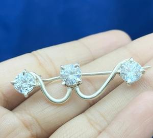 925 Sterling Silver Boho Cubic Zircon <b>Shawl</b> <b>Pin</b> Brooch Handmade with Diamond <b>for</b> Women's Occasions Unique Gift Idea - Product Image 4