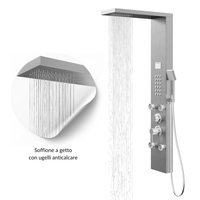 1-1 Panneau de douche en colonne d'acier brossé avec 4 fonctions affichant la température Catégorie de produit Accessoires pour salle de douche