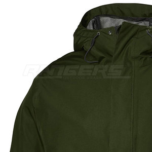 แจ็กเก็ตกันฝนสีเขียวมะกอกพร้อมฮู้ดแขนยาวปรับได้แจ็คเก็ตกลางแจ้งกันน้ำสำหรับผู้ชาย - Product Image 5