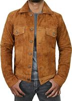 Veste en cuir suédé marron de qualité supérieure pour hommes 2026, prix de gros, production en vrac