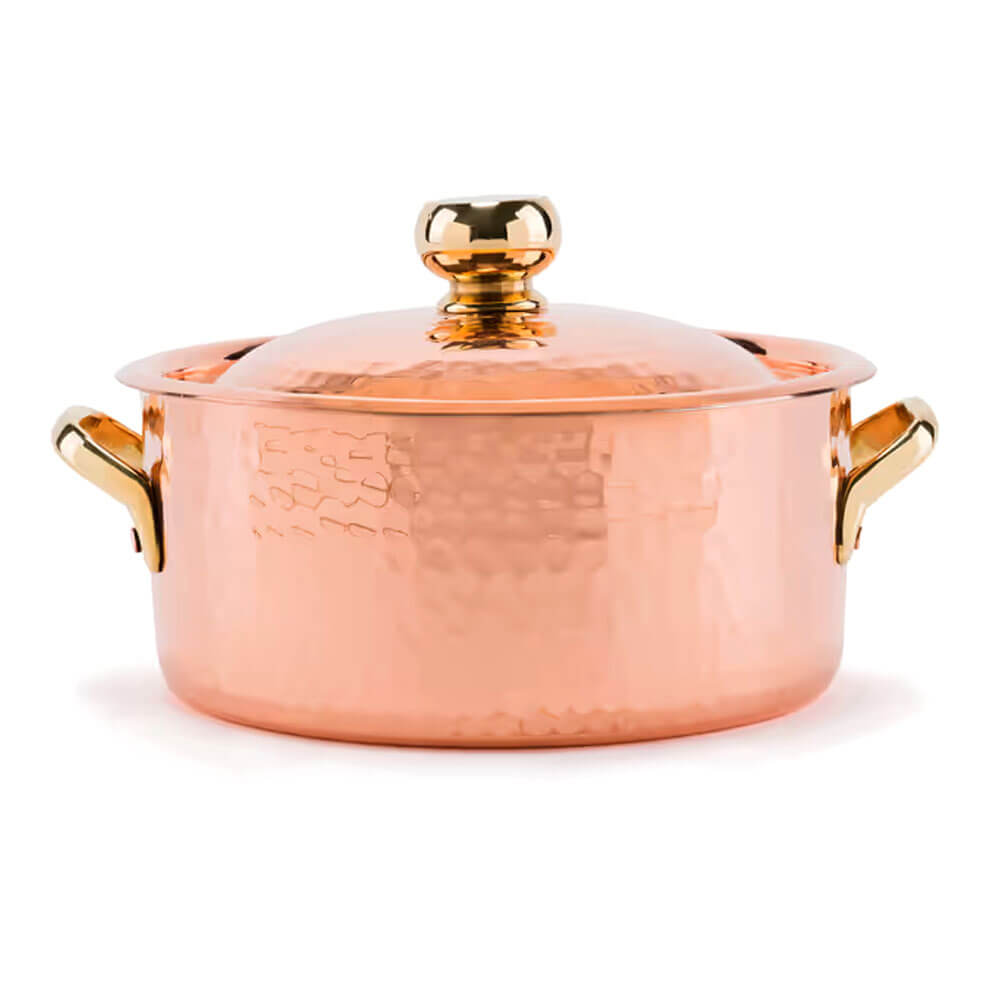 SMC Hand Hammered Copper Cooking Pot with Lid - Eco-Friendly Oven Safe