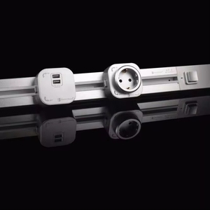 Hot Sale Modern 16A Grey Plastic Recessed <b>Track</b> Wall <b>Socket</b> Grounding <b>Power</b> EU UK US on Steel Copper Rail 1 Meter IP40 220-250V - Product Image 6