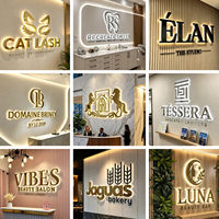 Lettres LED rétroéclairées personnalisées pour entreprise, logo lumineux en métal 3D et acrylique pour la décoration murale de la salle d'exposition de l'entreprise