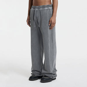 กางเกงจ็อกเกอร์ยาวแบบลำลองเอวกลางน้ำหนักเบาสำหรับผู้ชายกางเกงวิ่งแบบมีสายรัดข้อมือผ้าฝ้าย100% ออกแบบโลโก้ได้ตามต้องการ - Product Image 2